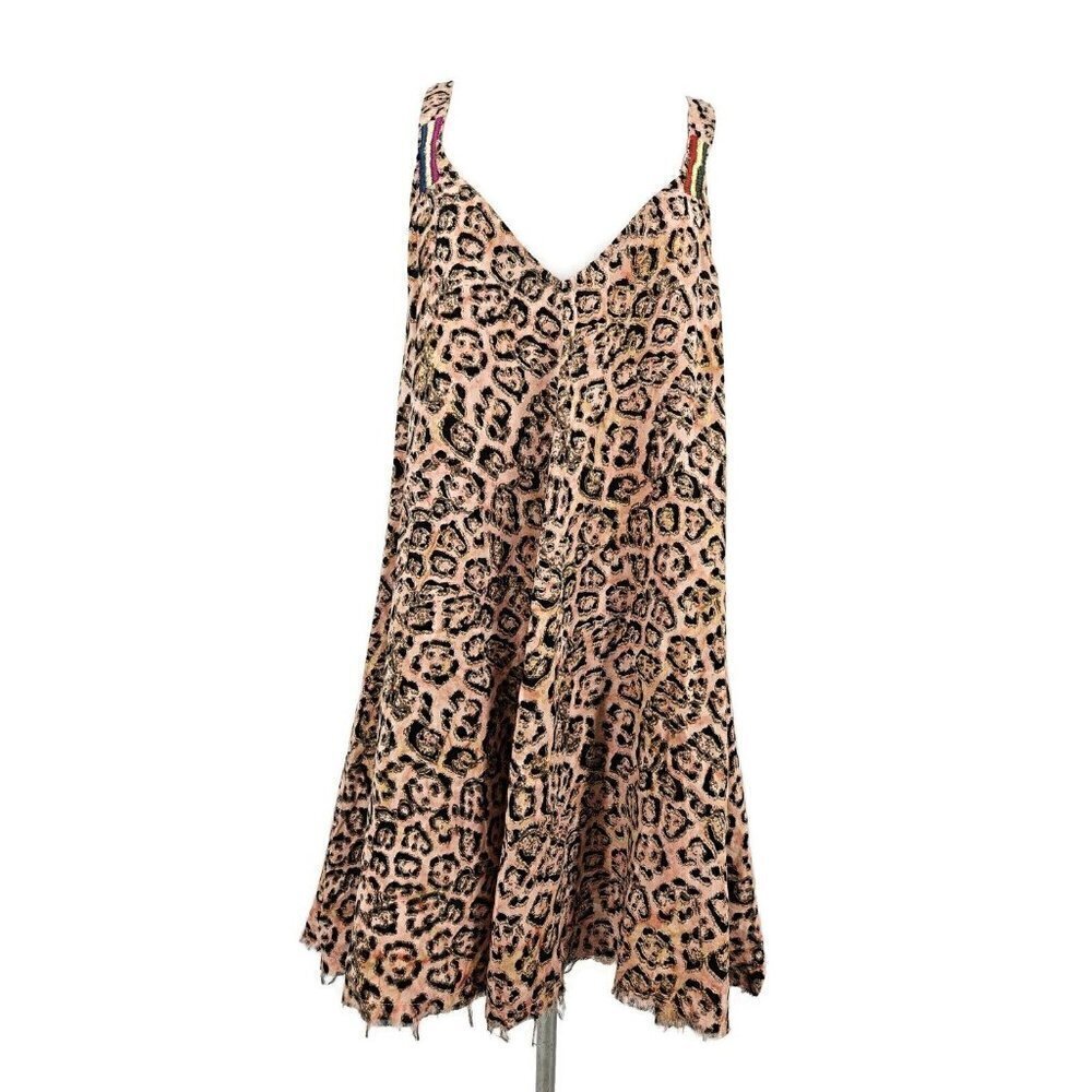 New One Teaspoon Mini Tank Dress Womens S Leopard Print Pockets